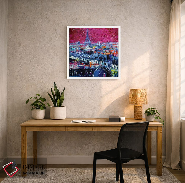 تابلو دکوراتیو پاریس صورتی اثر مونا ادولسکو - D4W