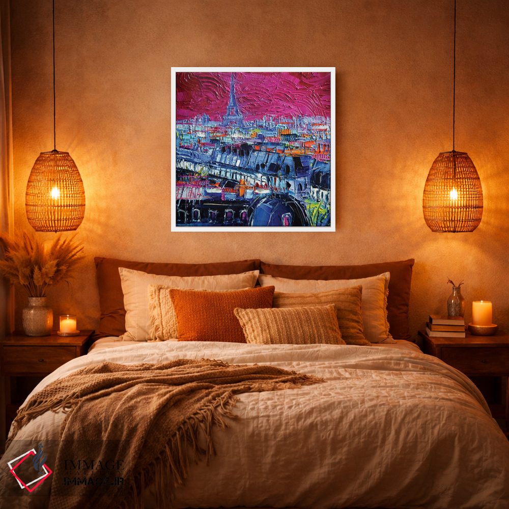تابلو دکوراتیو پاریس صورتی اثر مونا ادولسکو - D5W