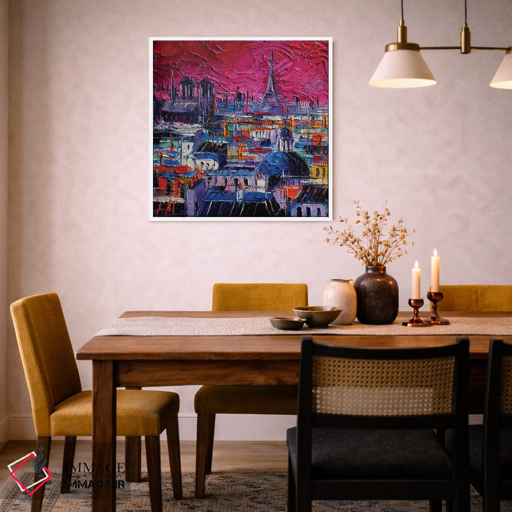 تابلو دکوراتیو پشت بام های پاریسی اثر مونا ادولسکو - D5W