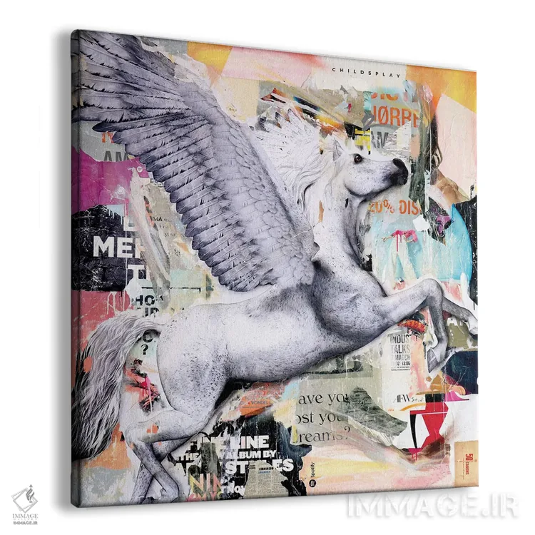 تابلو دکوراتیو پرواز اسب سفید ۲ اثر میشیل فولکرز - نمای پرسپکتیو محصول