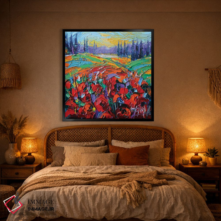 تابلو دکوراتیو برداشت از دشت شقایق اثر مونا ادولسکو - D1B