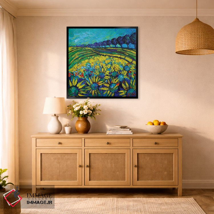 تابلو دکوراتیو خیال پردازی آفتابگردان ها اثر مونا ادولسکو - D1B