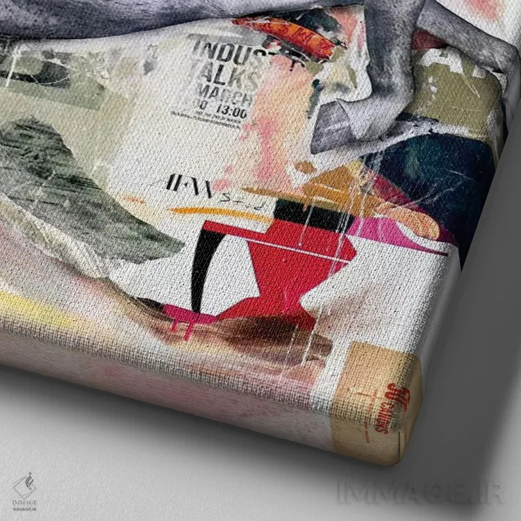 تابلو دکوراتیو پرواز اسب سفید ۲ اثر میشیل فولکرز - نمای نزدیک بافت بوم