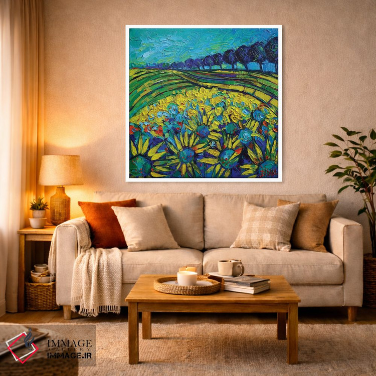 تابلو دکوراتیو خیال پردازی آفتابگردان ها اثر مونا ادولسکو - D2W