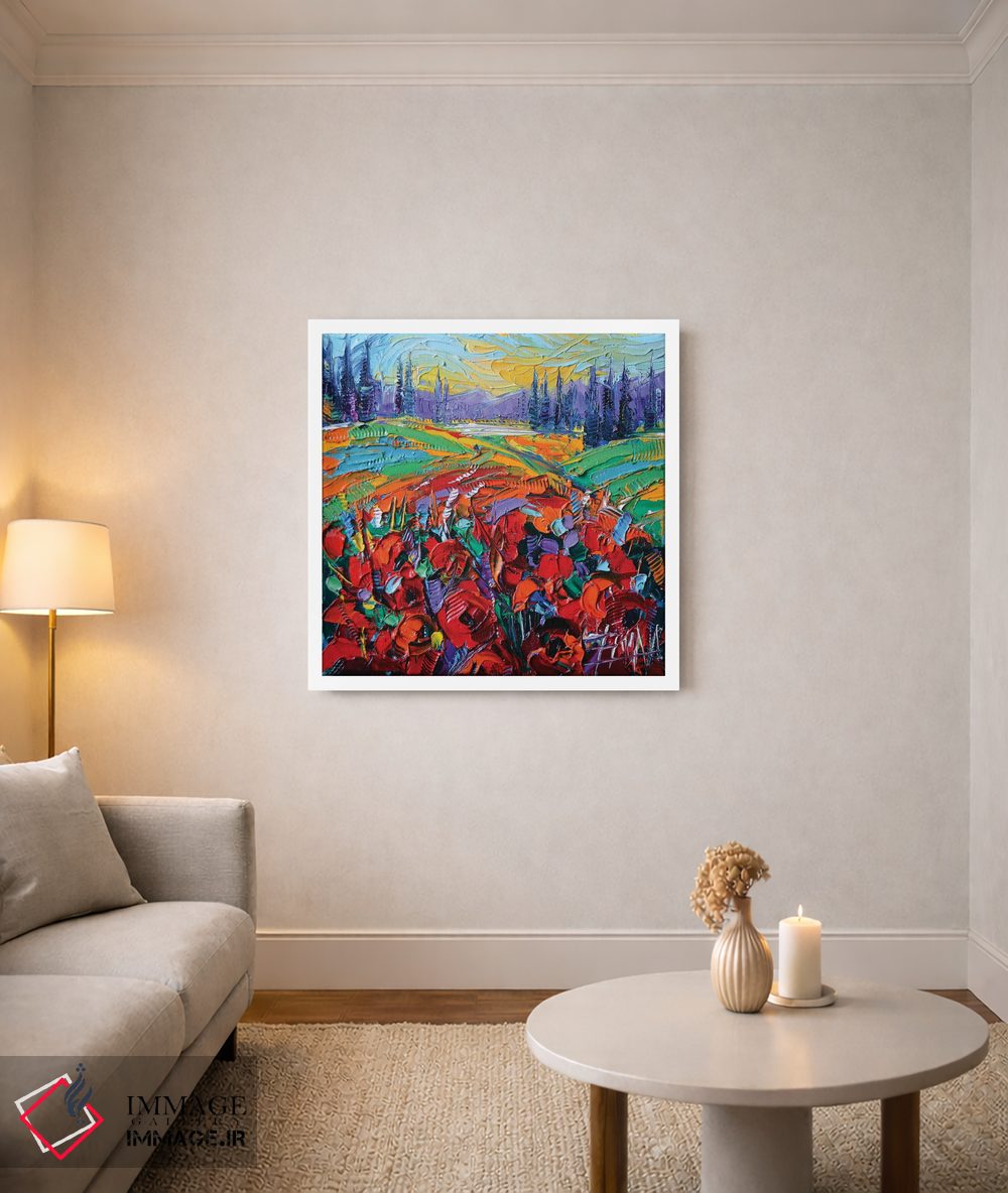 تابلو دکوراتیو برداشت از دشت شقایق اثر مونا ادولسکو - D3W