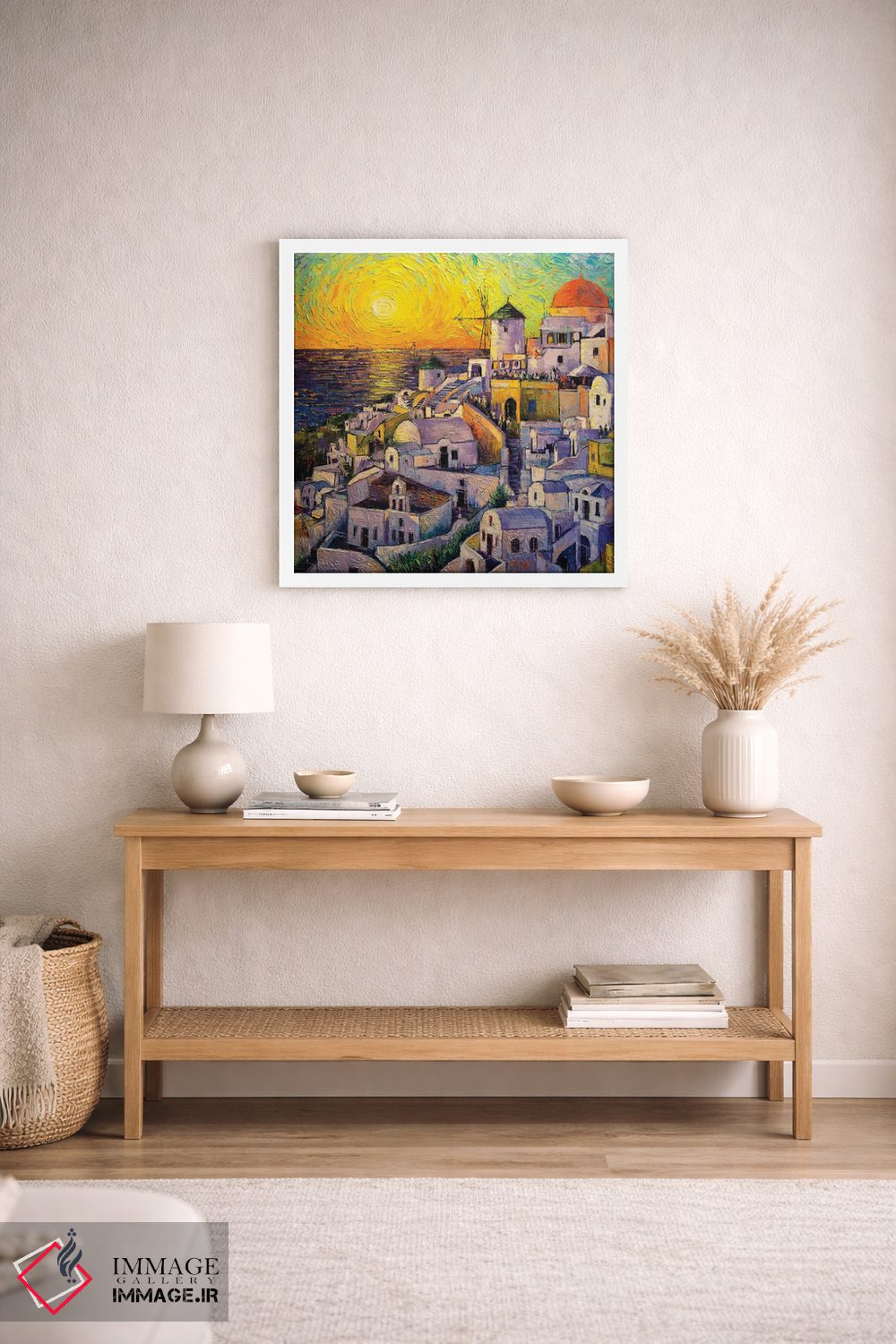 تابلو دکوراتیو غروب در سانتورینی اثر مونا ادولسکو - D2W