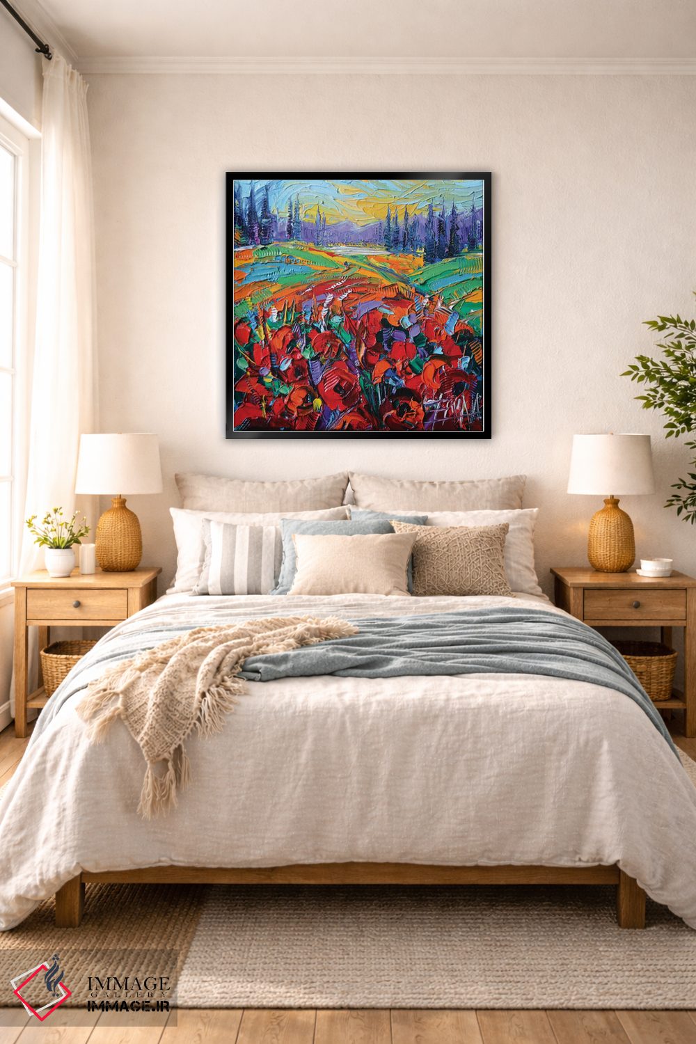 تابلو دکوراتیو برداشت از دشت شقایق اثر مونا ادولسکو - D6B