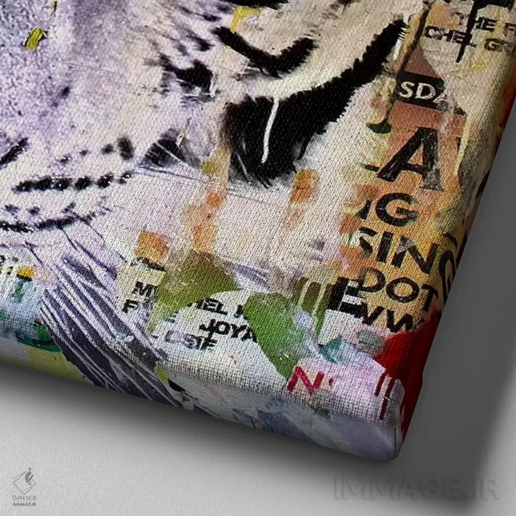 تابلو دکوراتیو سبک ببر ۲ اثر میشیل فولکرز - نمای نزدیک بافت بوم