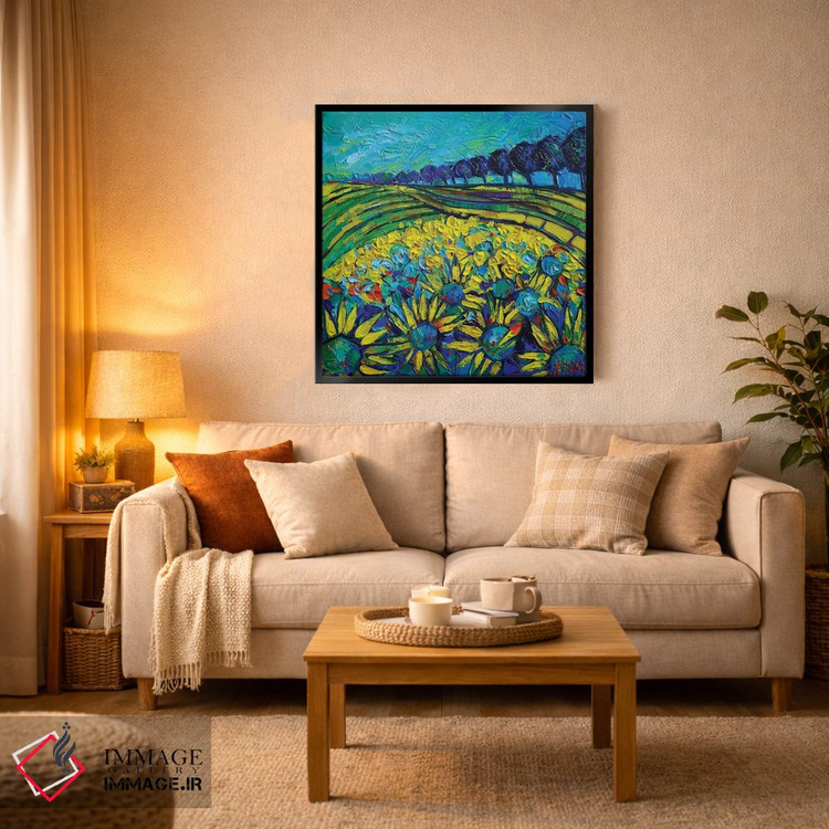 تابلو دکوراتیو خیال پردازی آفتابگردان ها اثر مونا ادولسکو - D4B
