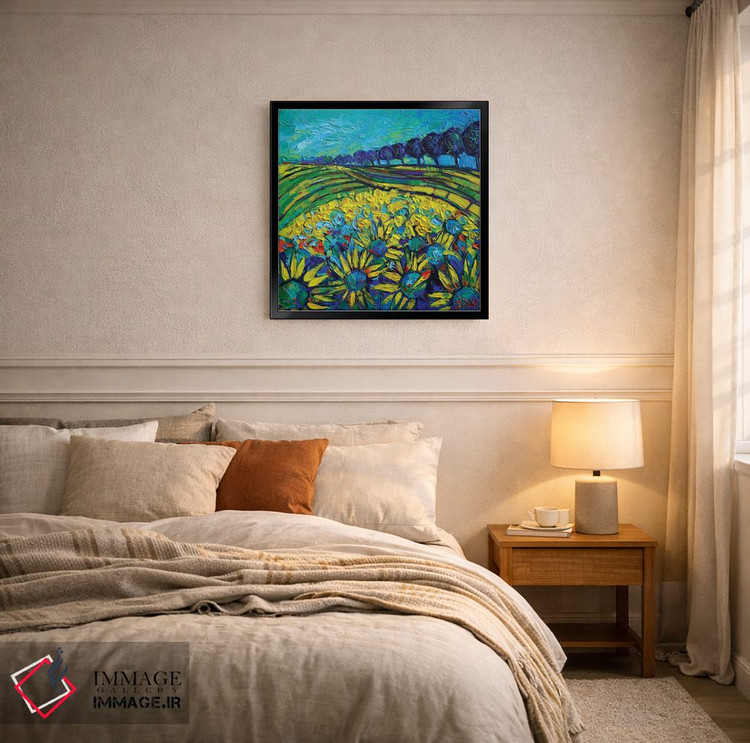 تابلو دکوراتیو خیال پردازی آفتابگردان ها اثر مونا ادولسکو - D6B