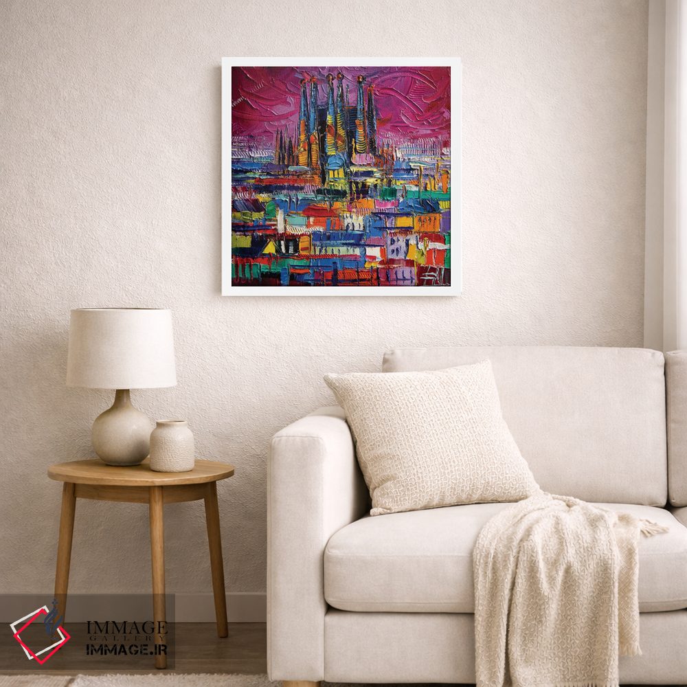 تابلو انتزاعی رنگ های بارسلونا اثر مونا ادولسکو - D5W