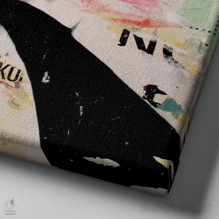 تابلو دکوراتیو مرلین ۱ اثر میشیل فولکرز - نمای نزدیک بافت بوم