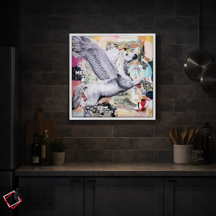 تابلو دکوراتیو پرواز اسب سفید ۲ اثر میشیل فولکرز - D1W