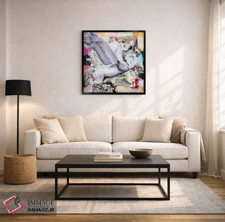 تابلو دکوراتیو پرواز اسب سفید ۲ اثر میشیل فولکرز - D2B