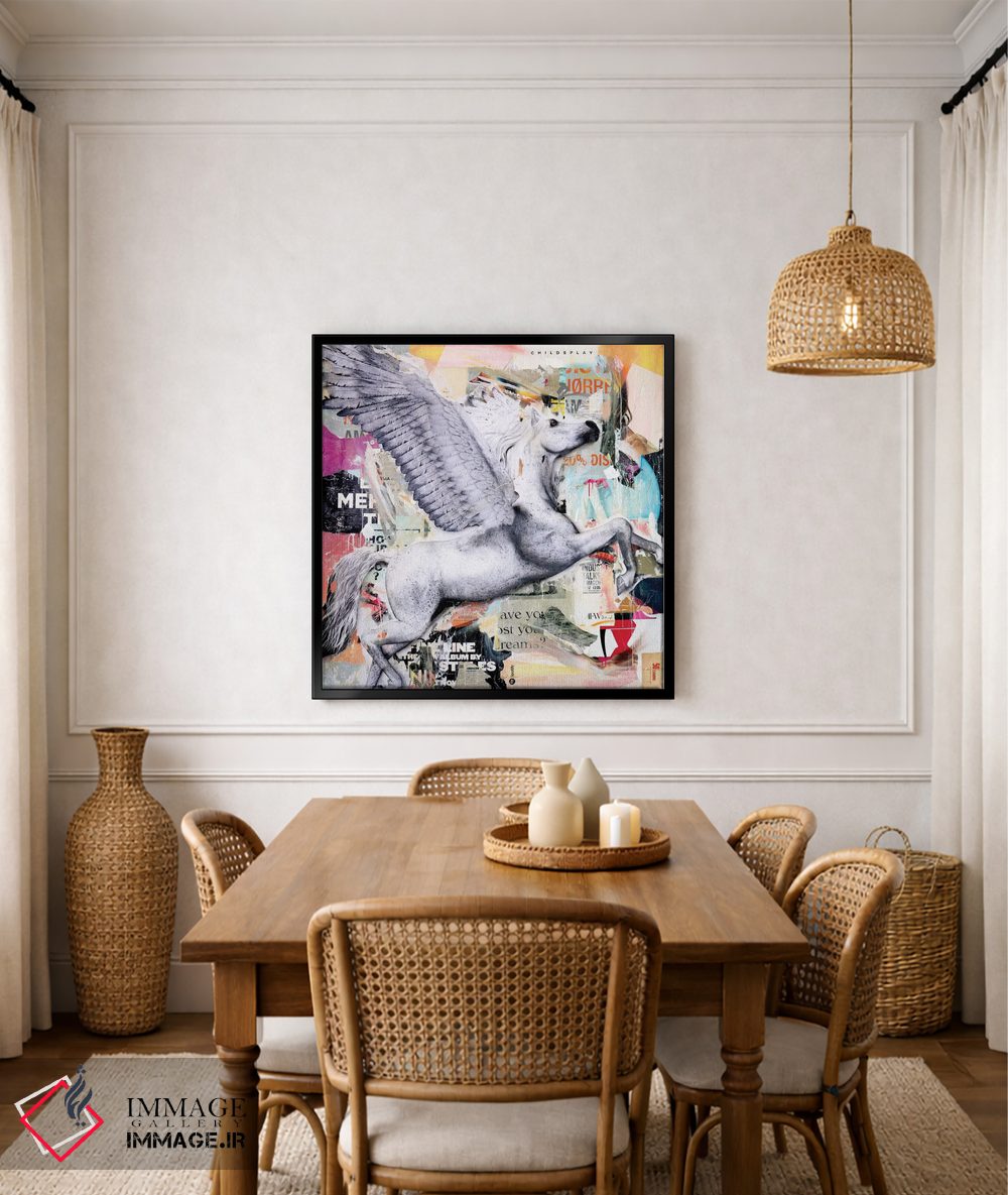 تابلو دکوراتیو پرواز اسب سفید ۲ اثر میشیل فولکرز - D4B