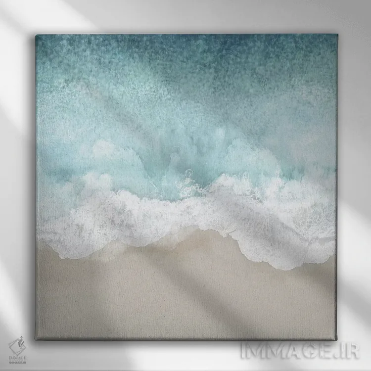 تابلو دکوراتیو امواج اقیانوس ۲ اثر مگی اولسن - نمای روبهرو روی دیوار