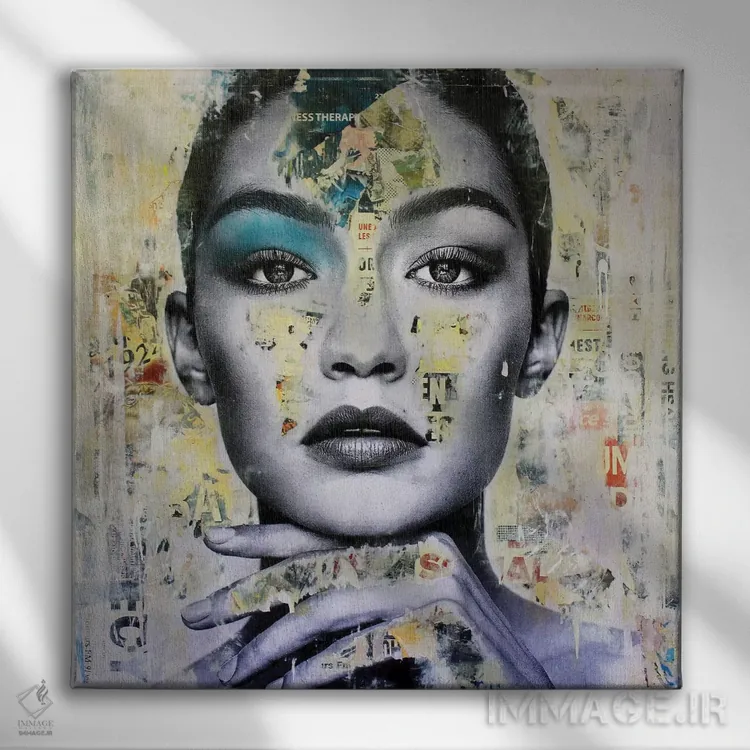 تابلو دکوراتیو جی جی حدید اثر میشیل فولکرز - نمای روبهرو روی دیوار