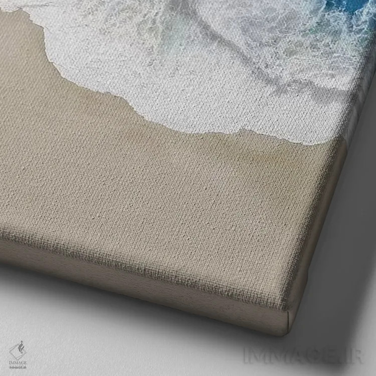 تابلو دکوراتیو امواج نیلی اقیانوس ۴ اثر مگی اولسن - نمای نزدیک بافت بوم