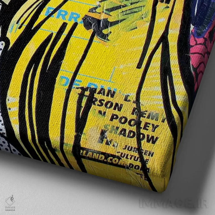 تابلو دکوراتیو دیشب را تکرار کن اثر میشیل فولکرز - نمای نزدیک بافت بوم