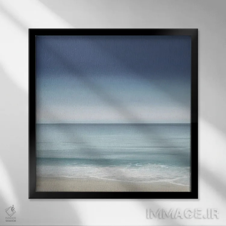 تابلو دکوراتیو خط ساحلی ۲ اثر مگی اولسن - نمای قابدار مشکی