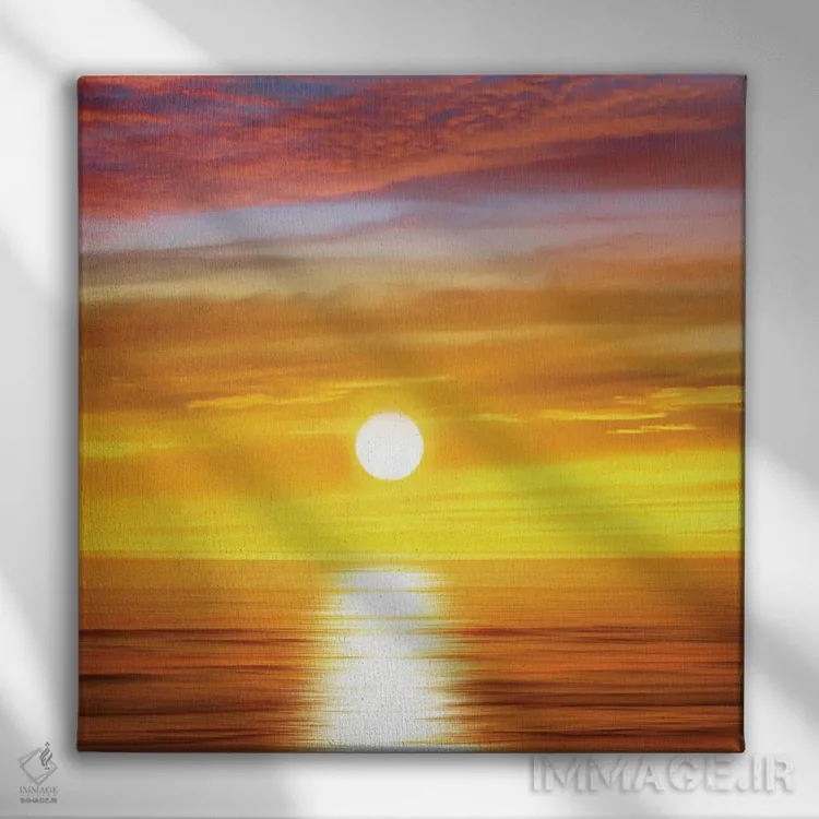 تابلو دکوراتیو اقیانوس آفتابی II اثر مگی اولسن - نمای روبهرو روی دیوار