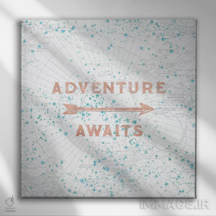 تابلو دکوراتیو ماجراجویی در انتظار در رزگلد اثر نیچر مجیک - نمای روبهرو روی دیوار