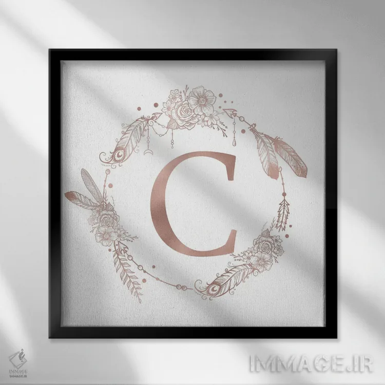 تابلو دکوراتیو حرف C اثر نیچر مجیک - نمای قابدار مشکی