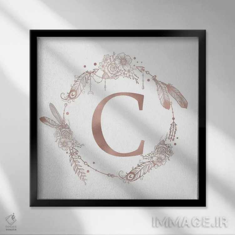 تابلو دکوراتیو حرف C اثر نیچر مجیک - نمای قابدار مشکی