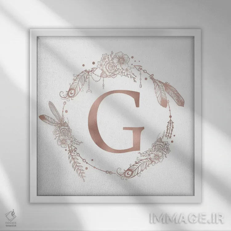 تابلو دکوراتیو حرف G اثر نیچر مجیک - نمای قابدار سفید