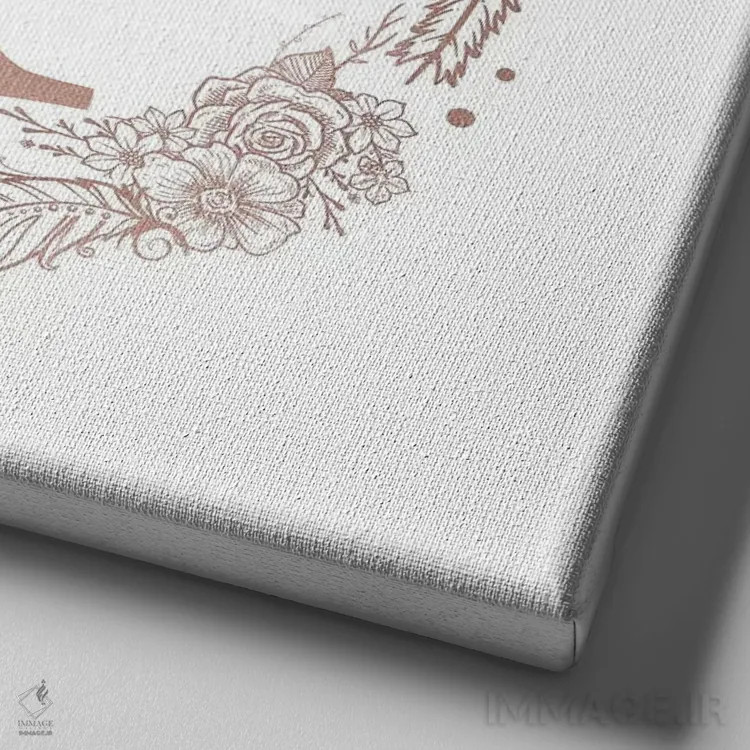 تابلو دکوراتیو حرف K اثر نیچر مجیک - نمای نزدیک بافت بوم