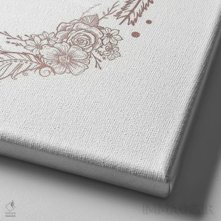 تابلو دکوراتیو حرف J اثر نیچر مجیک - نمای نزدیک بافت بوم