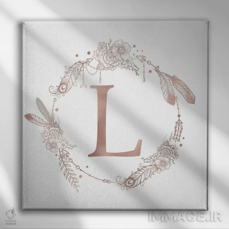 تابلو دکوراتیو حرف L اثر نیچر مجیک - نمای روبهرو روی دیوار