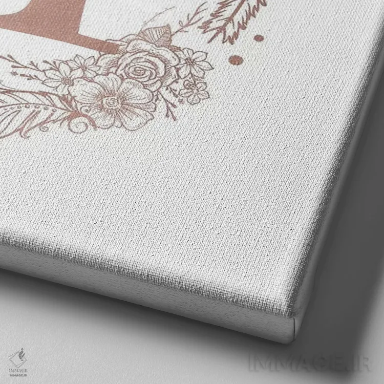 تابلو دکوراتیو حرف M اثر نیچر مجیک - نمای نزدیک بافت بوم