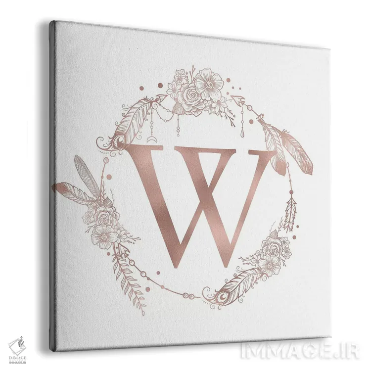 تابلو دکوراتیو حرف W اثر نیچر مجیک - نمای پرسپکتیو محصول