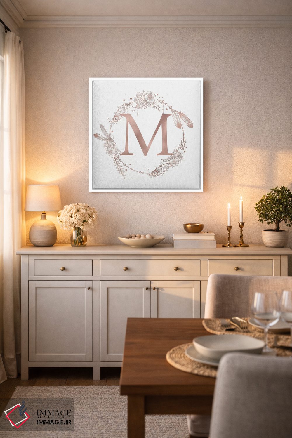 تابلو دکوراتیو حرف M اثر نیچر مجیک - D6W