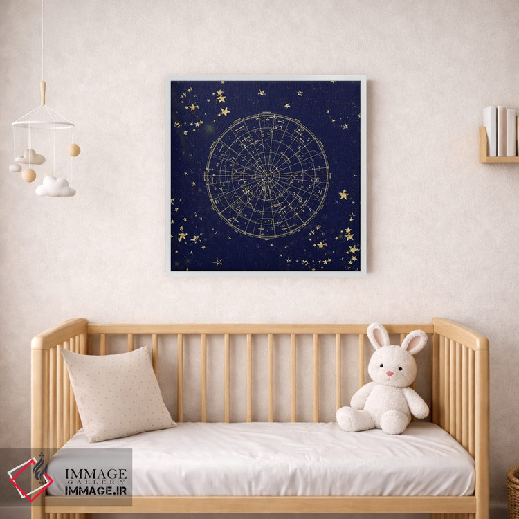 تابلو دکوراتیو نقشه ستارگان آسمان شب II اثر نیچر مجیک - D1W