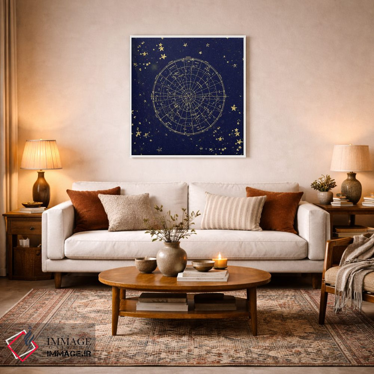 تابلو دکوراتیو نقشه ستارگان آسمان شب II اثر نیچر مجیک - D3W