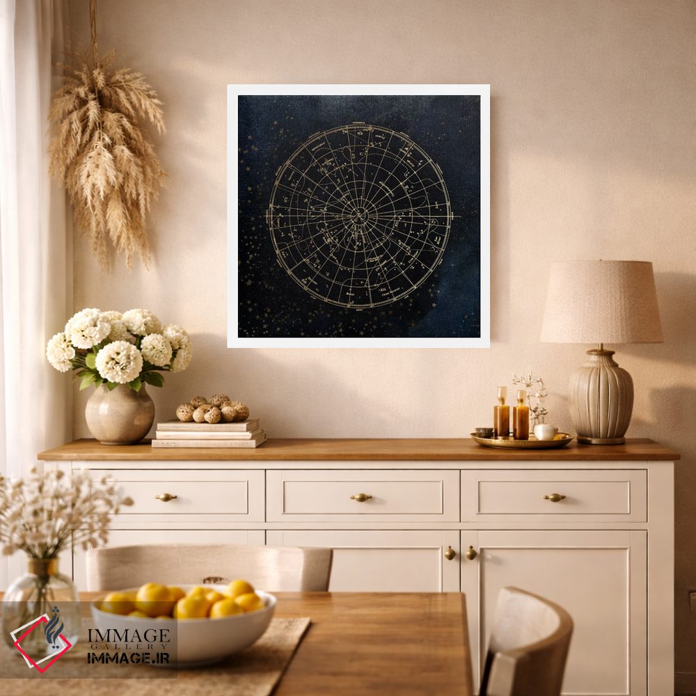 تابلو دکوراتیو نقشه ستارگان آسمان شب I اثر نیچر مجیک - D1W