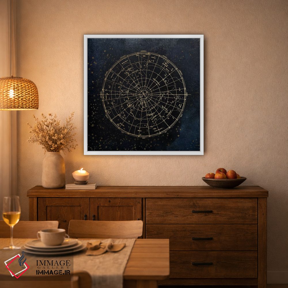 تابلو دکوراتیو نقشه ستارگان آسمان شب I اثر نیچر مجیک - D3W