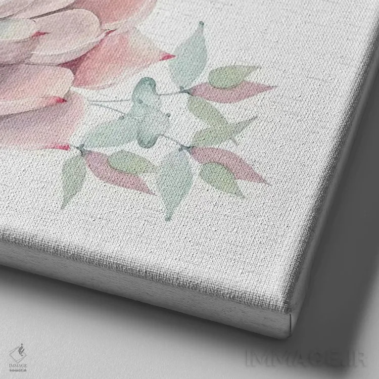 تابلو دکوراتیو ساکولنت های گلدار جنوب غربی II اثر نیچر مجیک - نمای نزدیک بافت بوم