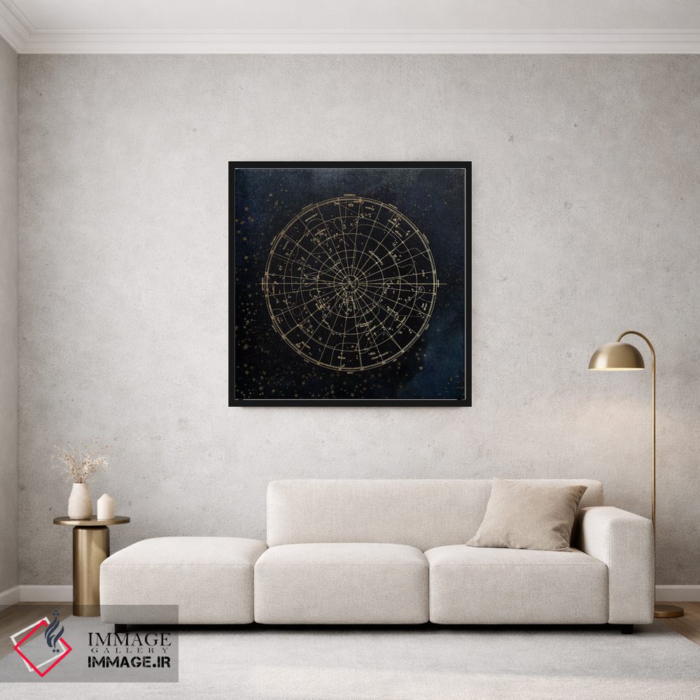 تابلو دکوراتیو نقشه ستارگان آسمان شب I اثر نیچر مجیک - D2B