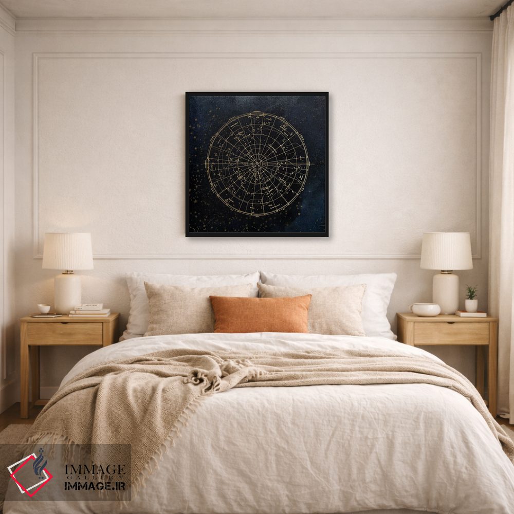تابلو دکوراتیو نقشه ستارگان آسمان شب I اثر نیچر مجیک - D6B