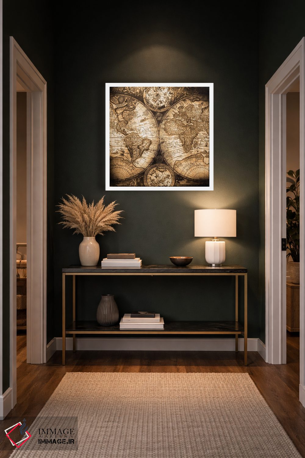 تابلو دکوراتیو نقشه جهان عتیقه اثر نیچر مجیک - D4W