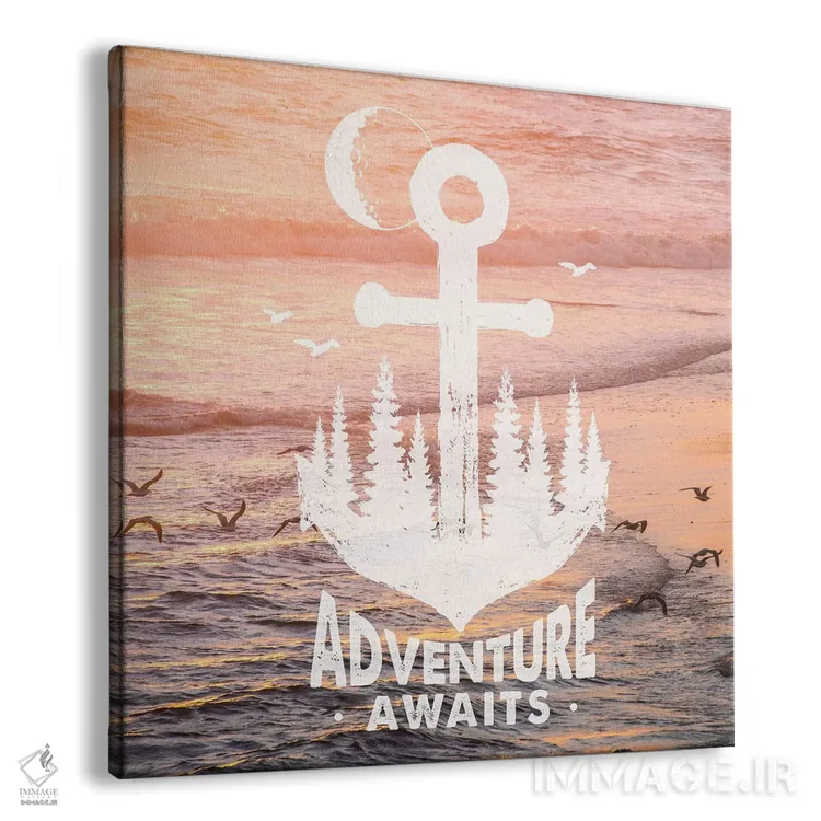 تابلو دکوراتیو ماجراجویی در انتظار است: لنگر در غروب با مرغ دریایی اثر نیچر مجیک - نمای پرسپکتیو محصول