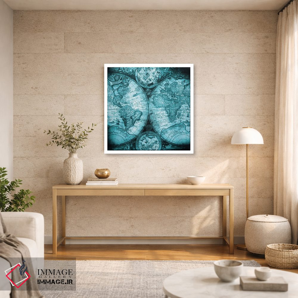 تابلو دکوراتیو نقشه جهان عتیقه V اثر نیچر مجیک - D2W