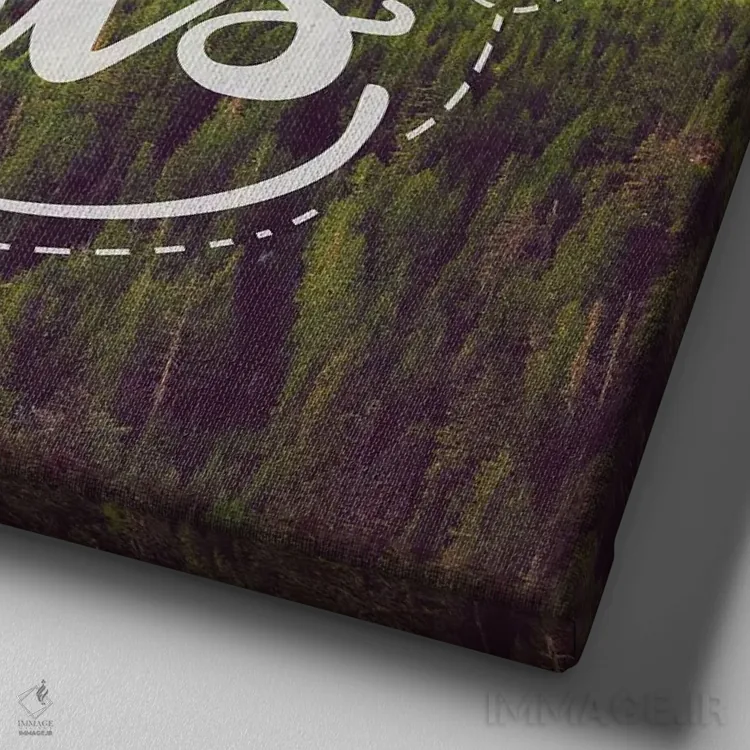 تابلو دکوراتیو ماجراجویی در انتظار است: جنگل کوهستانی اثر نیچر مجیک - نمای نزدیک بافت بوم