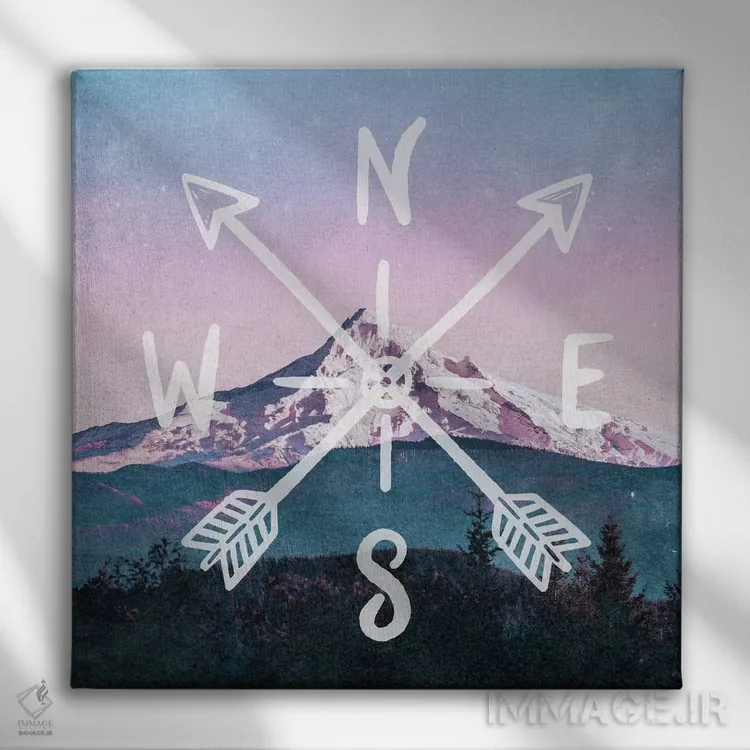 تابلو دکوراتیو کوه رزگلد اثر نیچر مجیک - نمای روبهرو روی دیوار