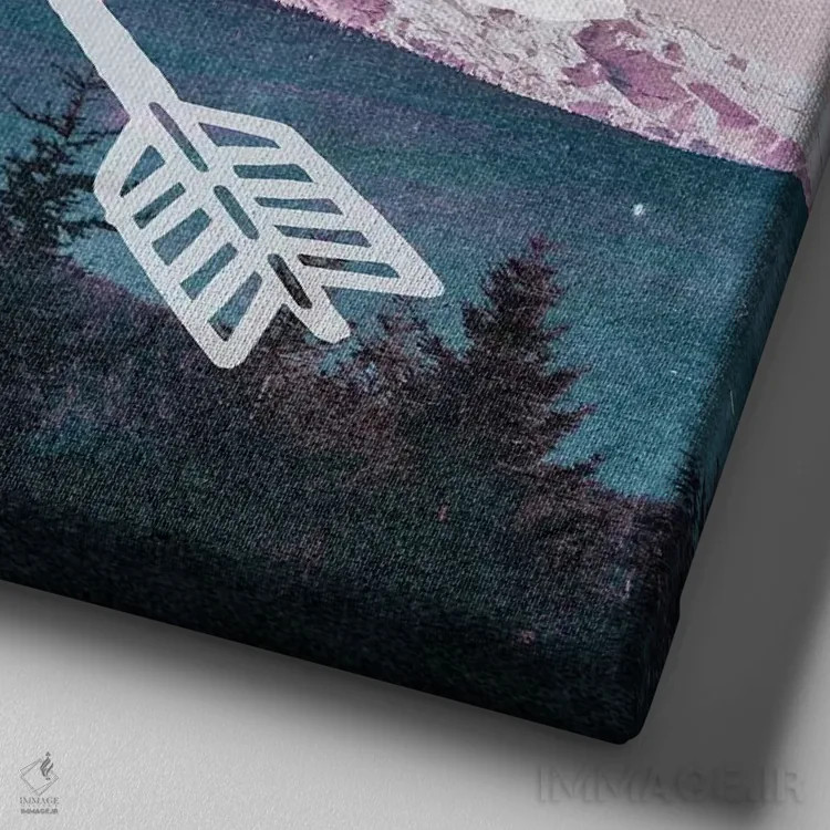 تابلو دکوراتیو کوه رزگلد اثر نیچر مجیک - نمای نزدیک بافت بوم