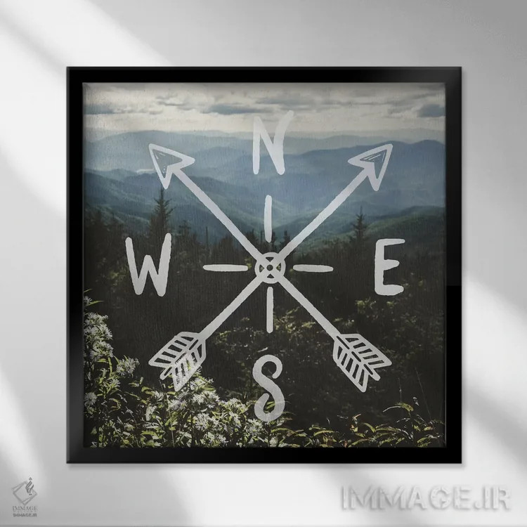 تابلو دکوراتیو گل های وحشی کوهستانی اثر نیچر مجیک - نمای قابدار مشکی