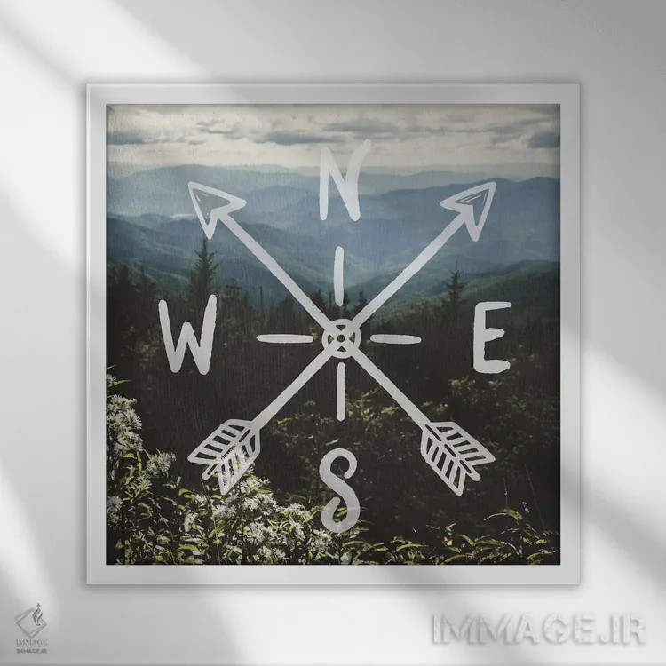 تابلو دکوراتیو گل های وحشی کوهستانی اثر نیچر مجیک - نمای قابدار سفید